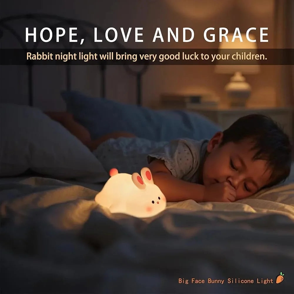 Sleeping bunny silicone night lamp