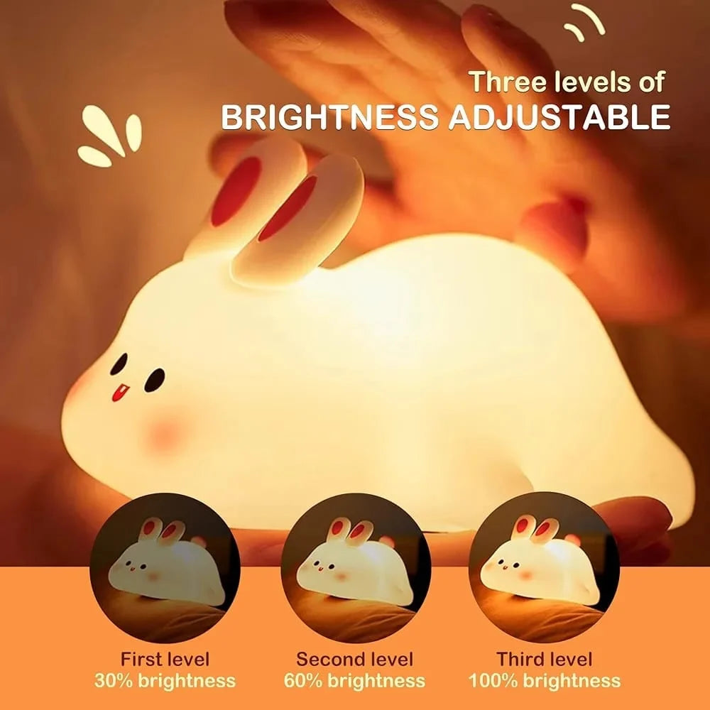 Sleeping bunny silicone night lamp