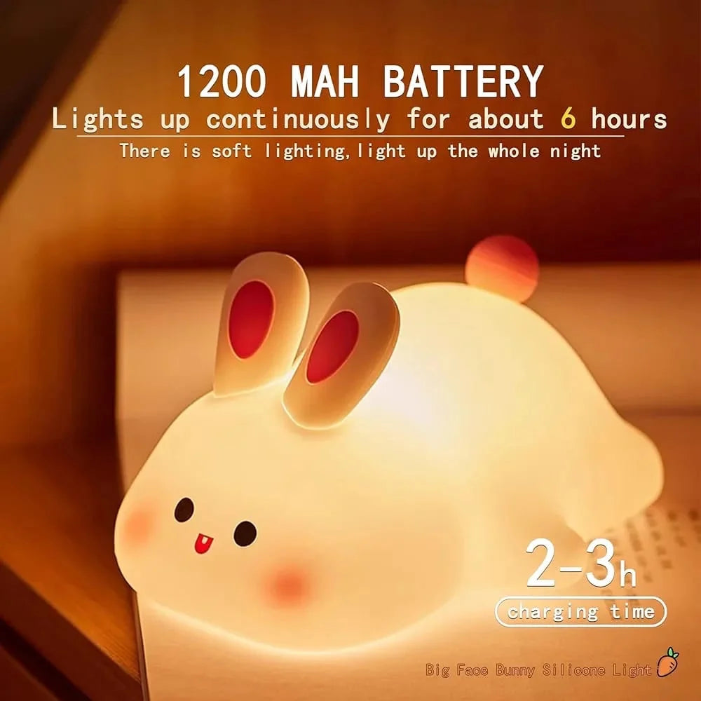Sleeping bunny silicone night lamp