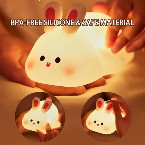 Sleeping bunny silicone night lamp