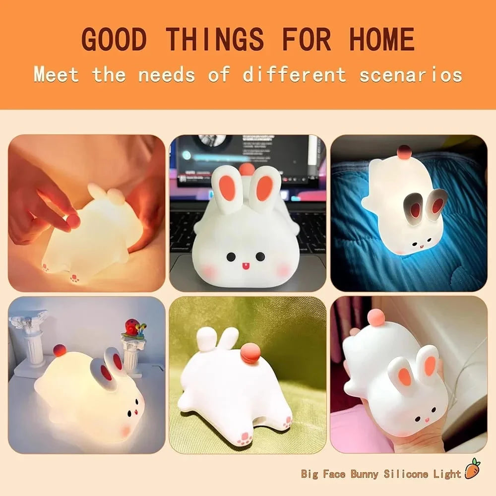 Sleeping bunny silicone night lamp